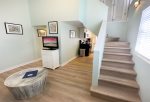 Living room with stairs to loft